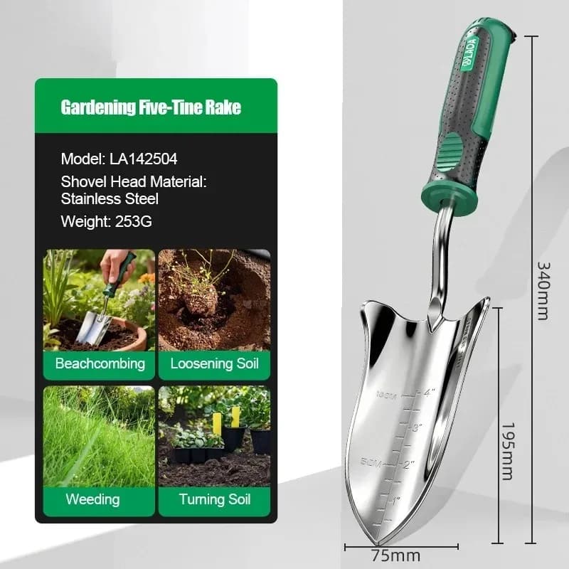 LAOA Gardening Tools Set, Gardening Manual Tools, Includes Pala, Rake, Forca, Cesoie, Perfect for Home Gardening and Plants