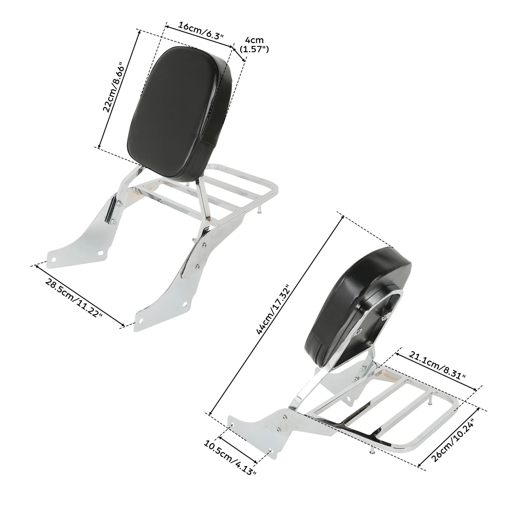 Portapacchi con schienale Sissy Bar per moto Honda Shadow ACE 1100 VT1100 per tutte le anni