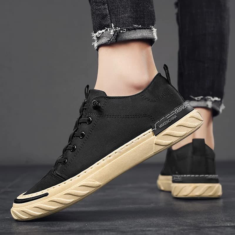 Ice Silk Men's Shoes Casual Canvas Slip-On Breathable Flat Heel Low Cut Rubber Bottom Pure Color Daily Wear Comfortable Sneakers