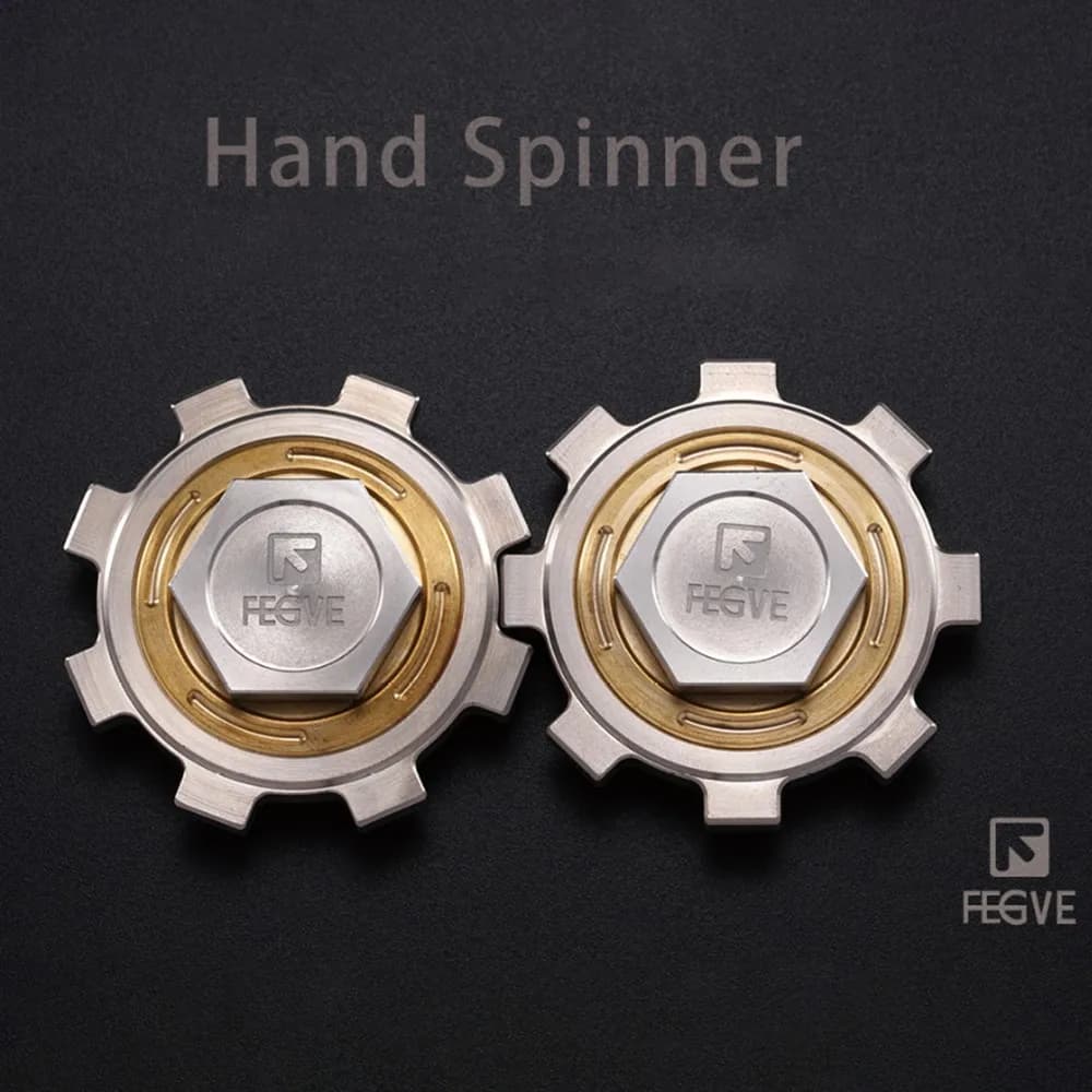 FEGVE EDC Samsara Fidget Spinner Titanio Ottone Acciaio inossidabile Fidgeting Spinner Gadget per alleviare l'ansia Giocattoli agitati