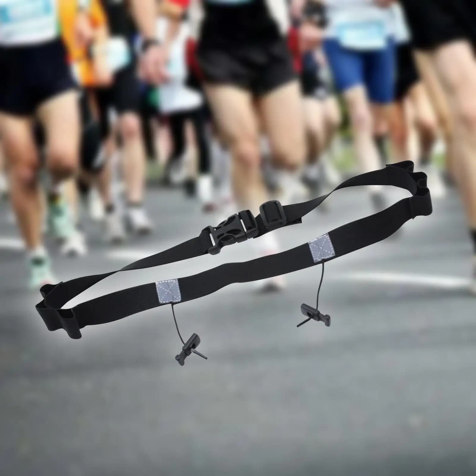 Sport Competition Running Belt with Six Loops Portable Elastic Strap for Number Fixing in Athletic Races