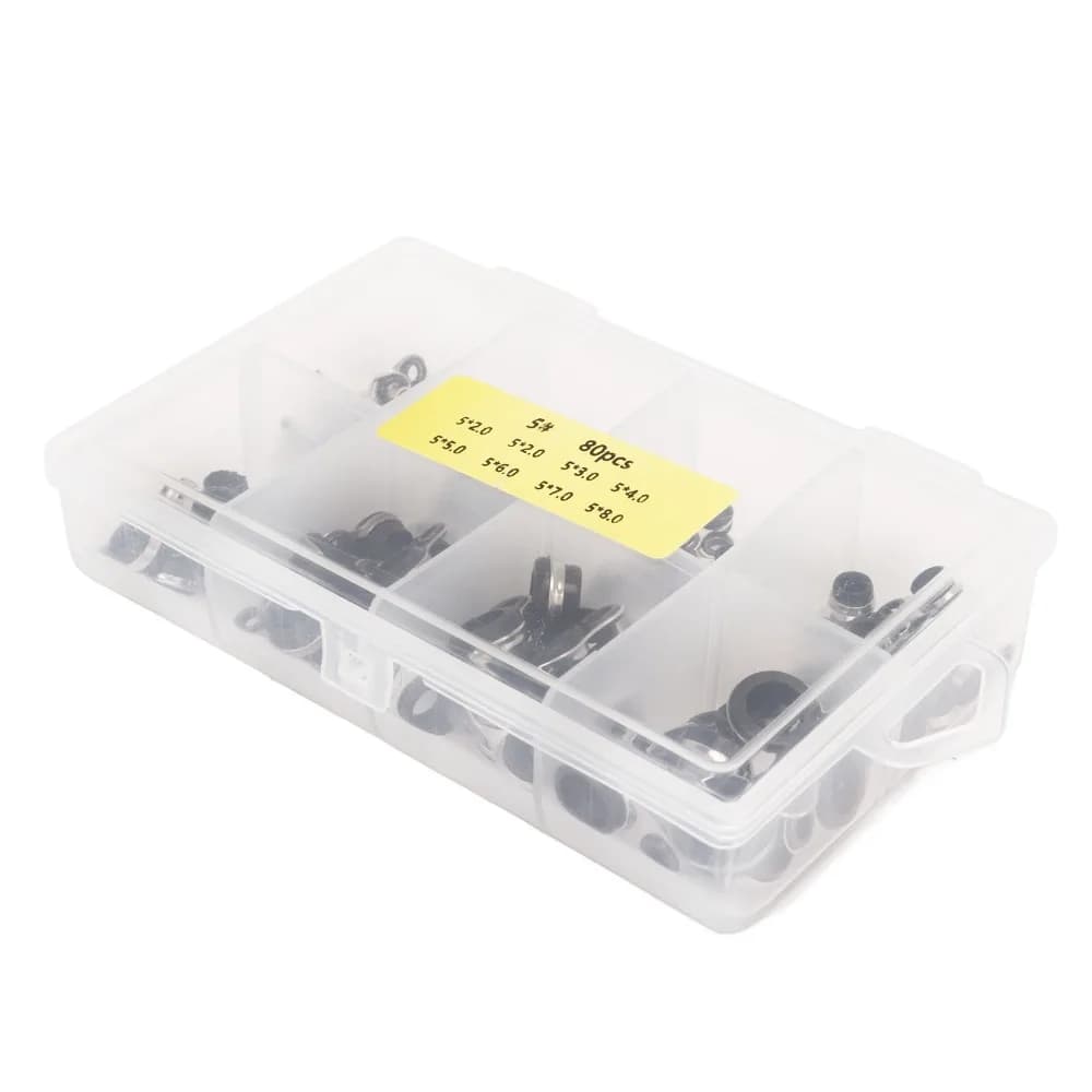 80PCS Stainless Steel Fishing Guide Ring Set Ceramic Insert 8 Different Sizes Rod Guide Repair Kit Fishing Rod Guide Kit