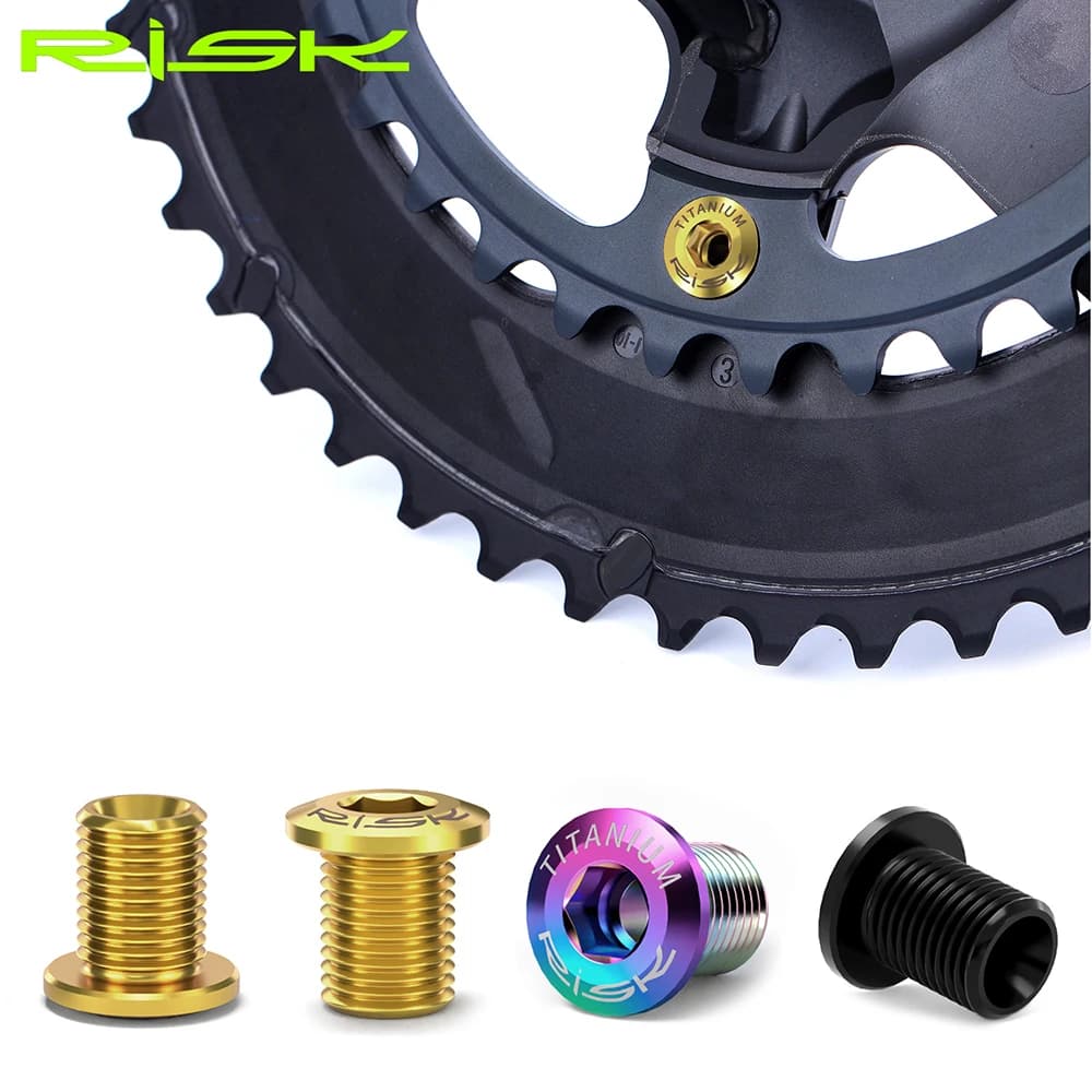 RISK 4/5 pz. Bulloni in Titanio per Catena Bici da Corsa, Vite di Fissaggio per Guarnitura Shimano DURA-ACE ULTEGRA 105, Ricambi Bici