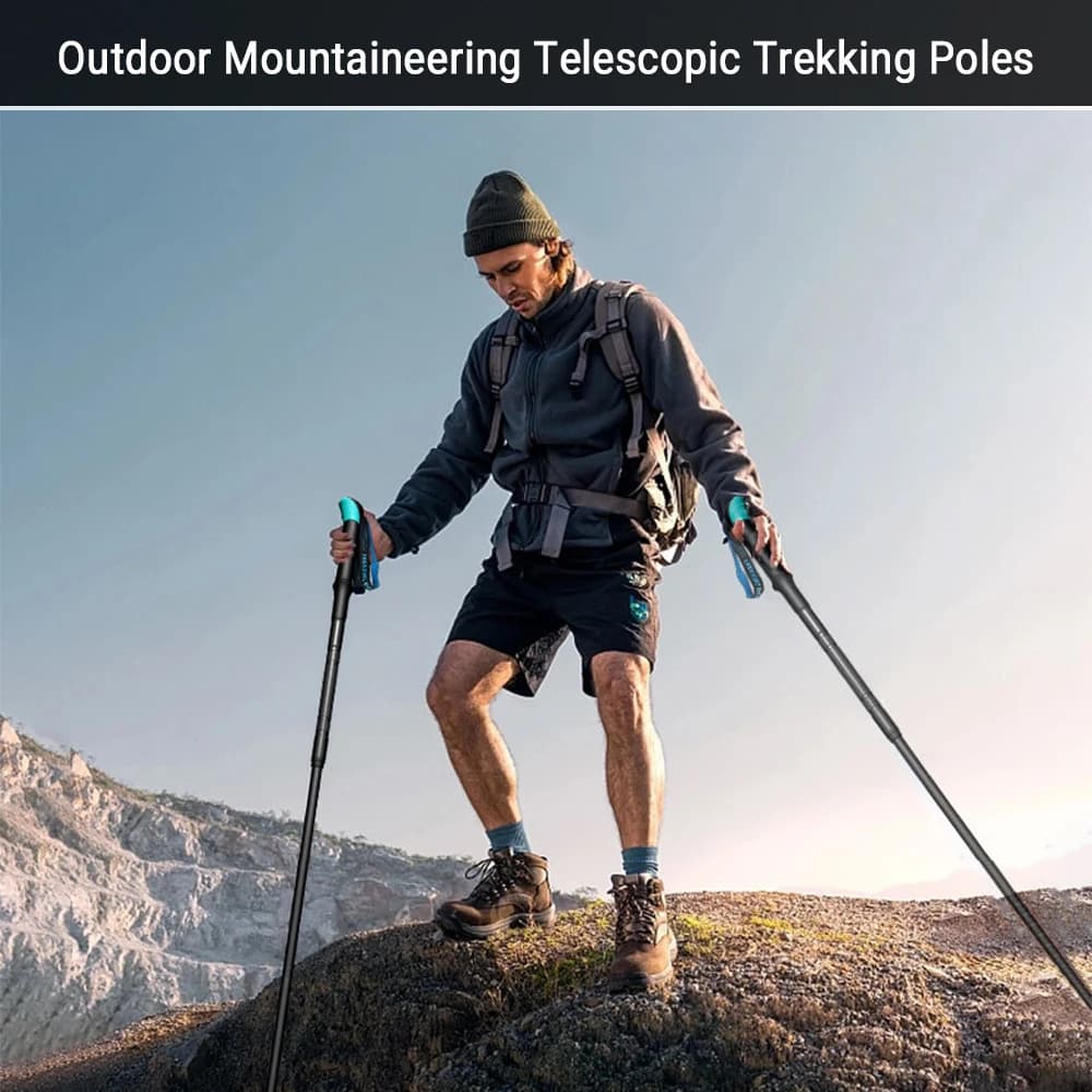 Mountaineering Telescopic Trekking Poles Aluminum Alloy Hiking Stick Collapsible Walking Stick Telescopic Trekking Poles