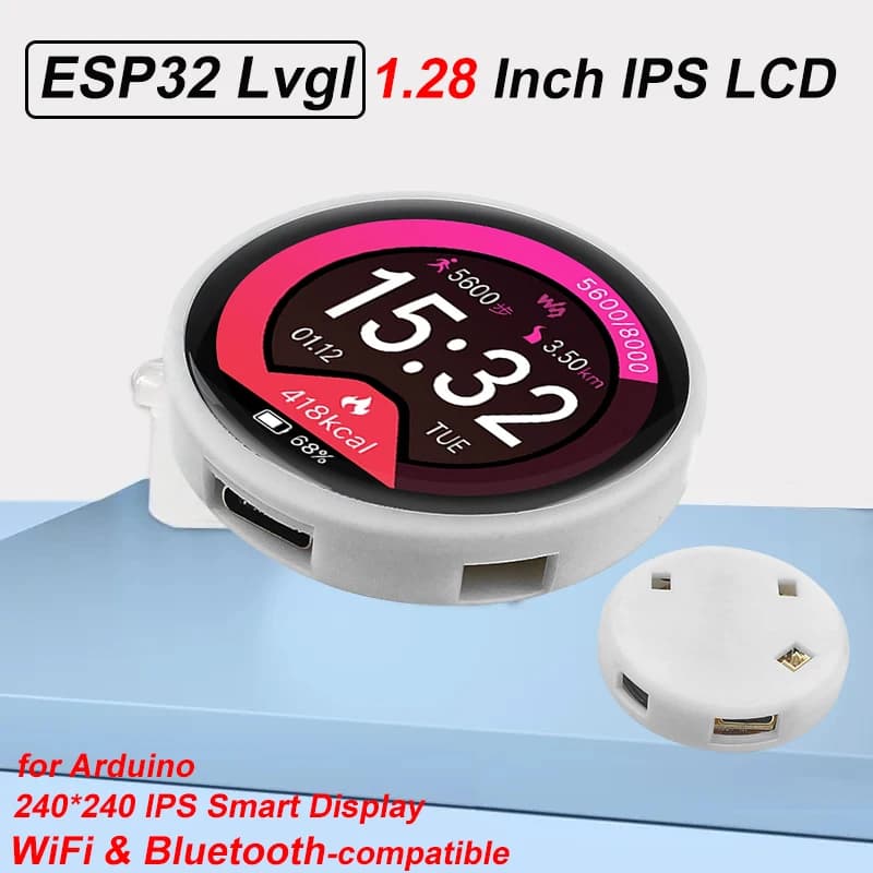 ESP32 IPS 1.28 inch LCD TFT Module Touch Lvgl WiFi and development card Bluetooth 1.28 "240*240 IPs Smart display for Arduino