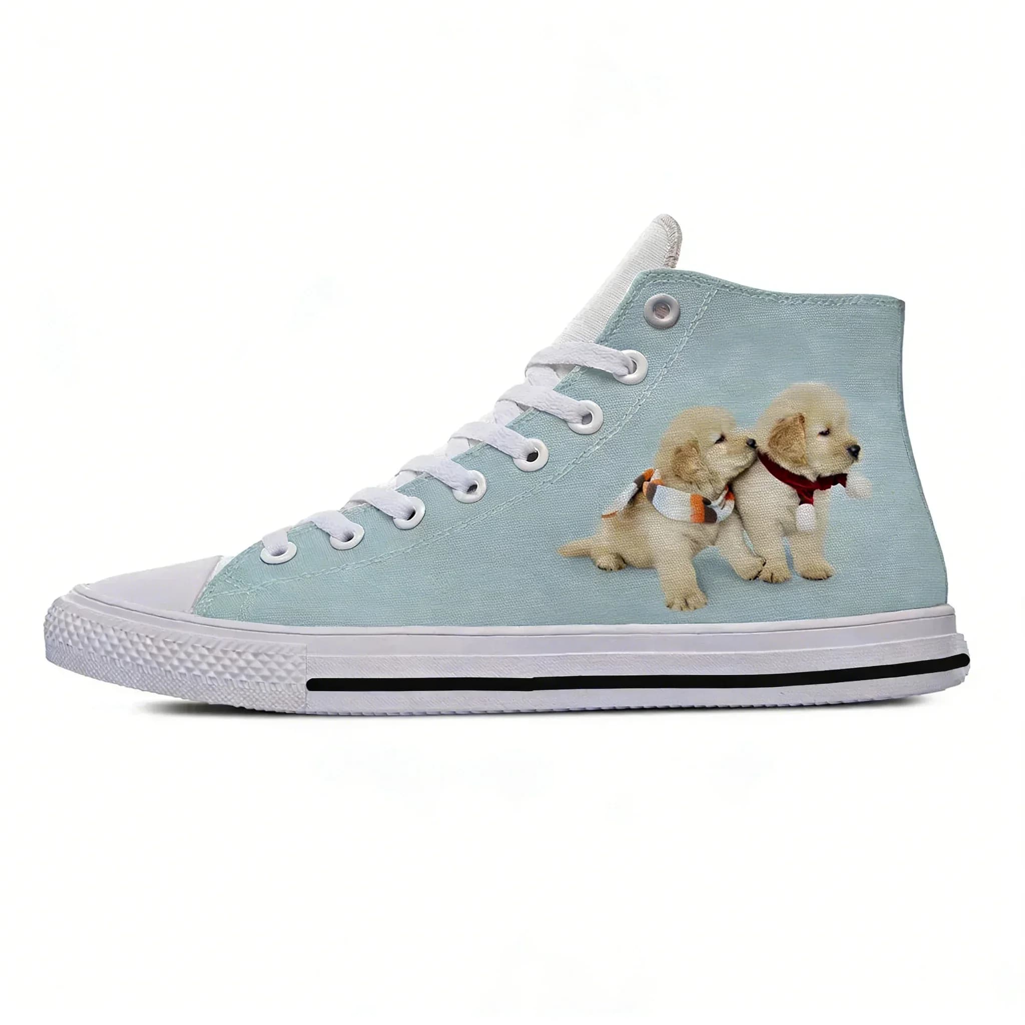 Hot Summer Labrador Retriever Dog Animal Pets Cut Kawaii Lightweight High Top Canvas Shoes Men Women Casual Sneakers Board Shoes