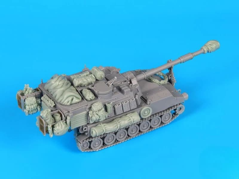 Kit assemblato modello in resina pressofusa in scala 1/72 Set di accessori Paladin M109 A6 (senza serbatoio) smontato e non verniciato