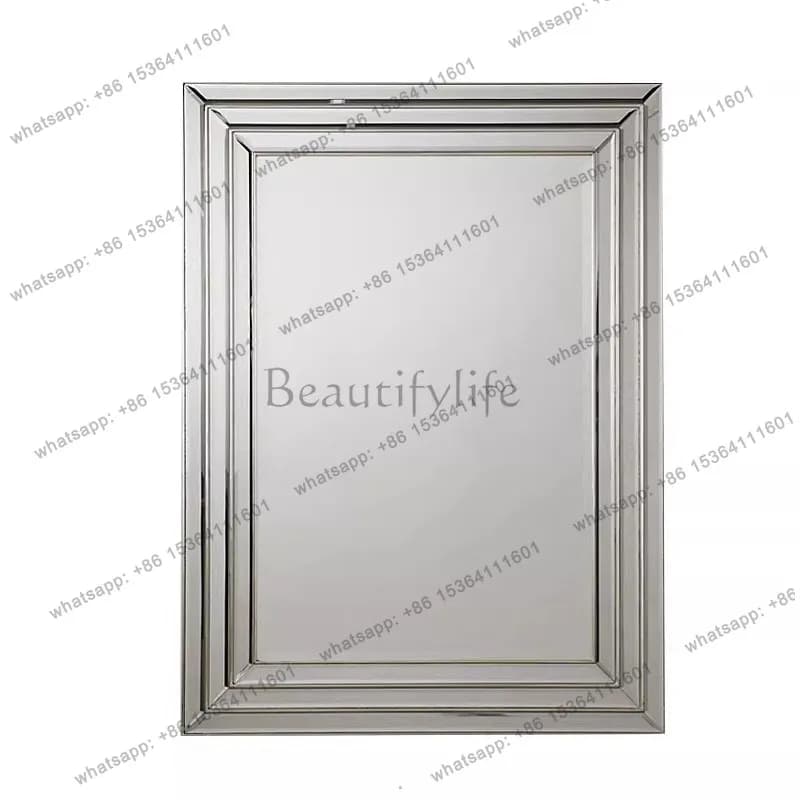 Specchio da bagno europeo a parete, lavabo con specchio quadrato personalizzabile