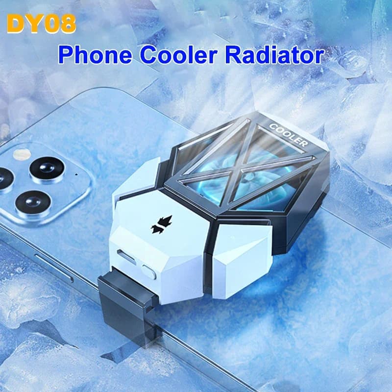 DY08 Mobile Phone Cooling Fan Radiator for IOS Android PUBG Game Cooling Device Air Cooled Back Clip Cold Heat Sink Game Accessories