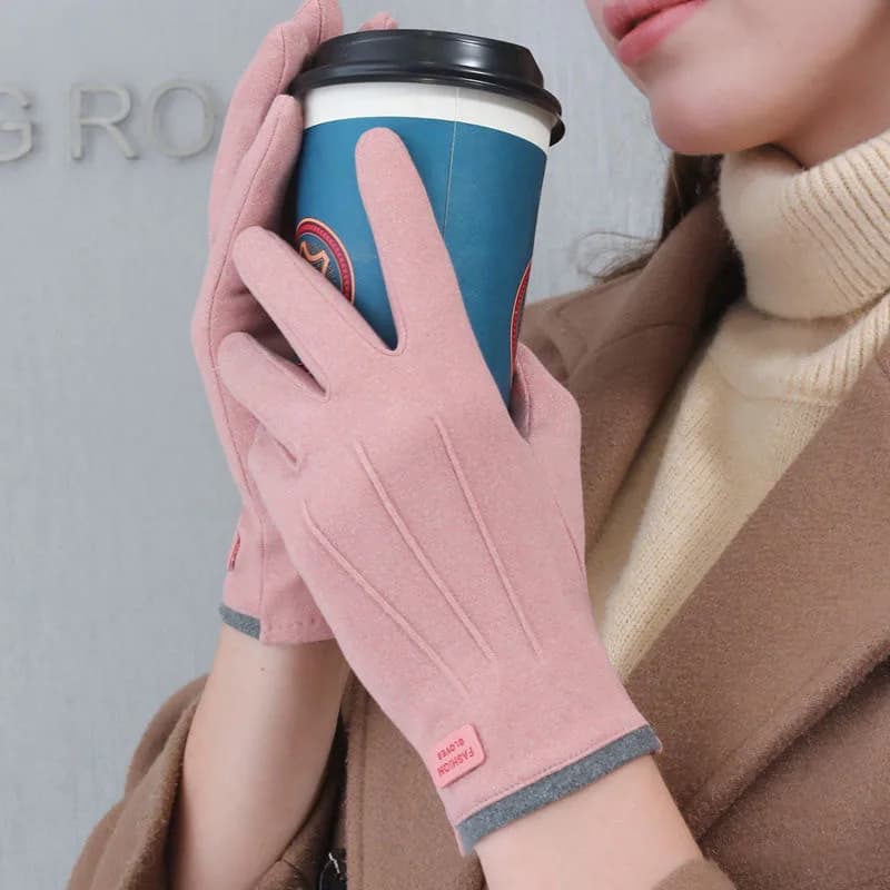 Women's Gloves Autumn Winter Pile Fashion Warm Touch Screen Elastic Windproof Cycling Windproof Business Lady Velvet Gloves