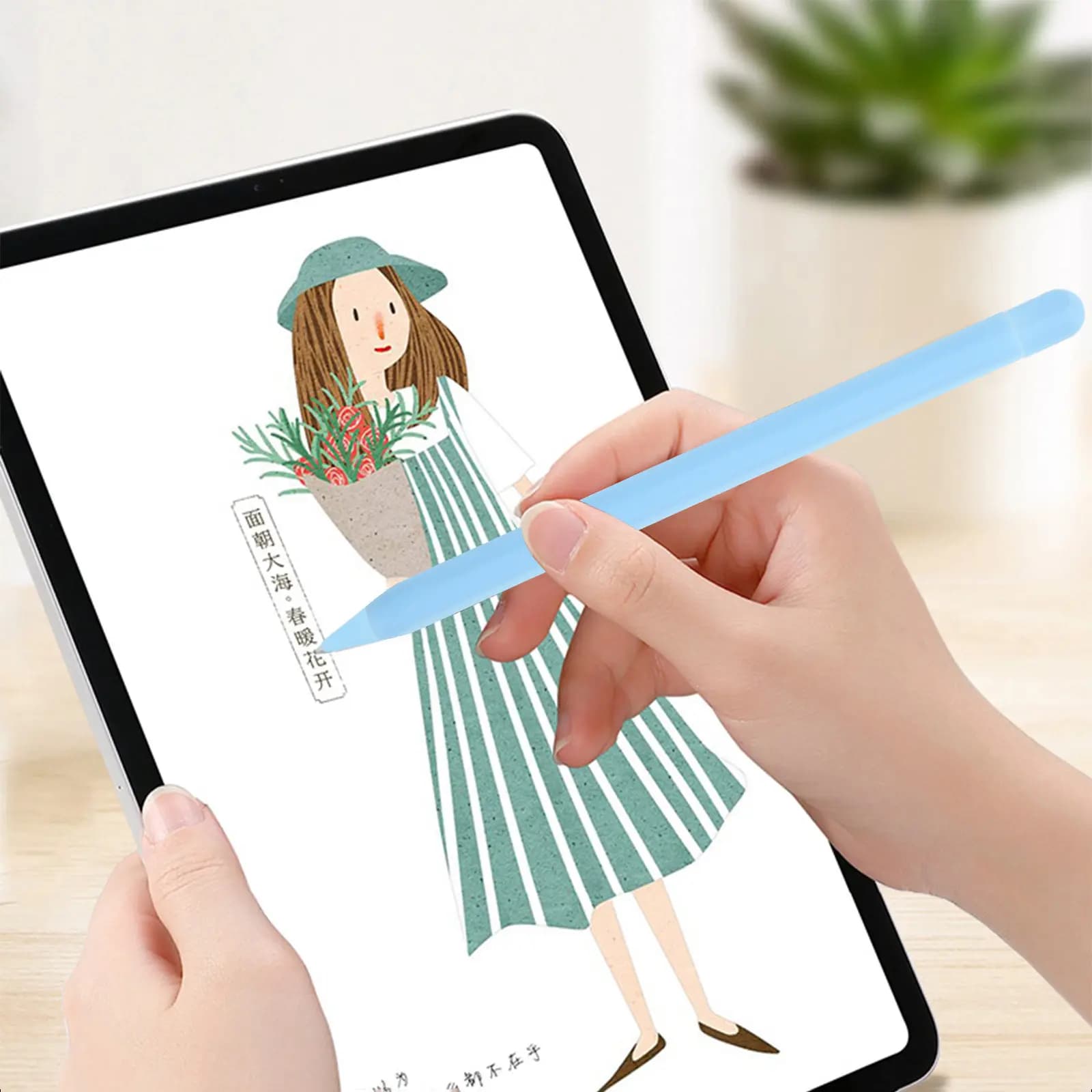 Custodia Protettiva in Silicone a Forma di Carota per Apple Pencil 2 e Penne Stilo Universali, Antiscivolo