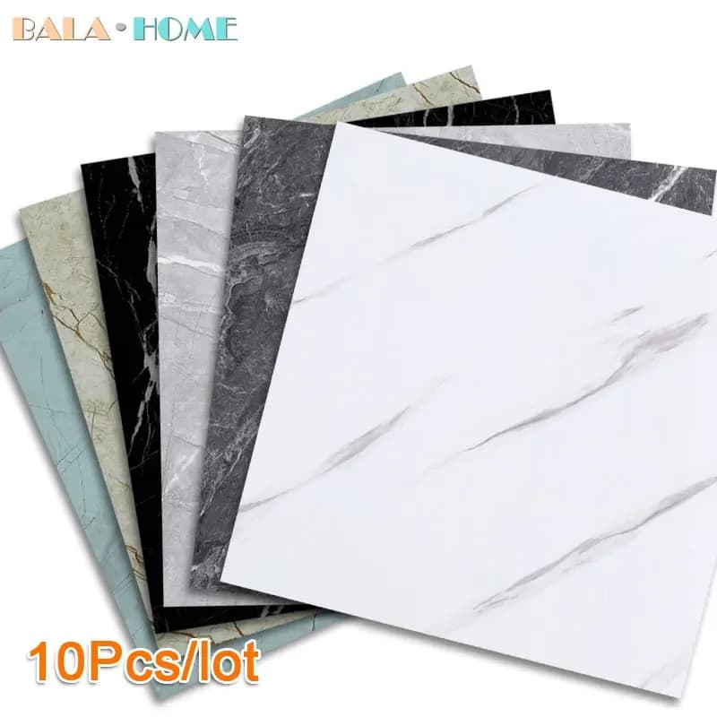 10 adesivi murali autoadesivi antipiastrelle 30 * 30 cm, adesivi per pavimenti in marmo, camera da letto in PVC impermeabile e parete del soggiorno