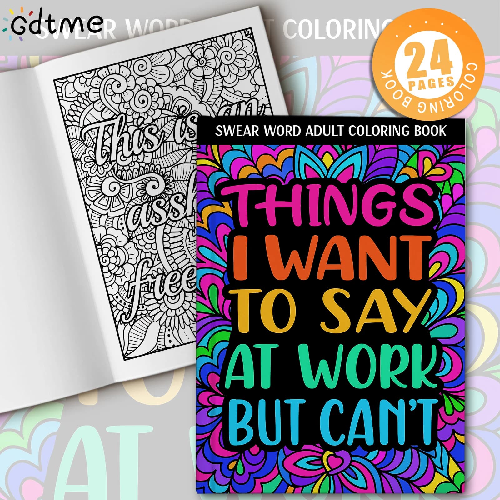 THINGS JWANT TO SAY AT WORK BUT CAN'T Coloring Book Adult Relieve Stress Bold-easy DIY Art Self-Painting Drawing Books