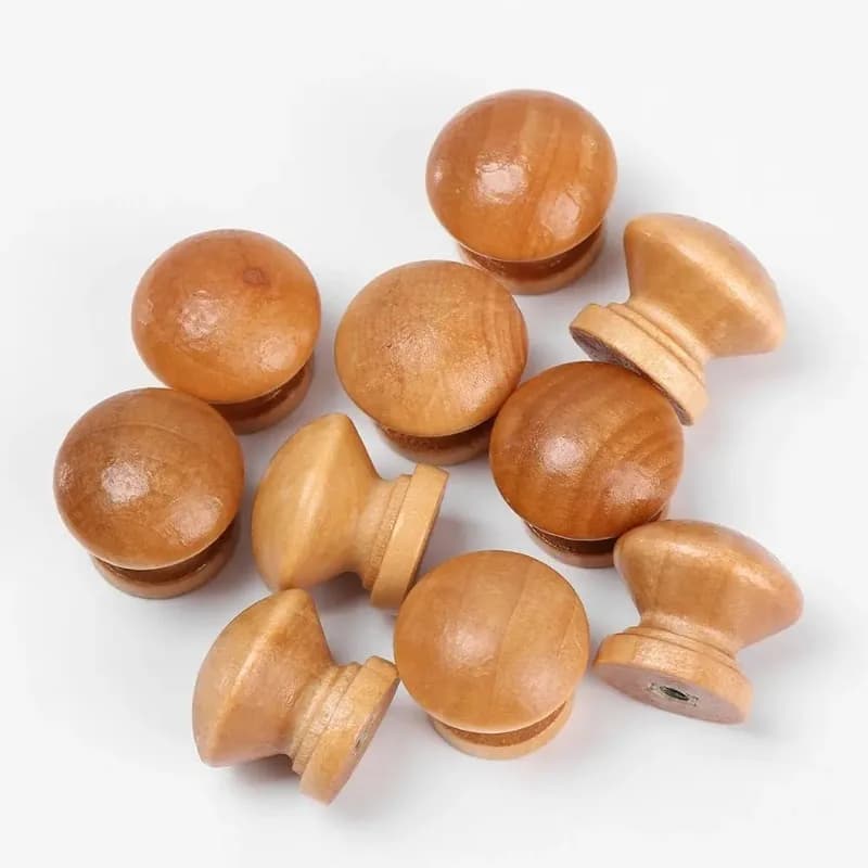 10 pezzi maniglie per mobili maniglia per porta cassetto armadio maniglia per porta maniglia forma rotonda manopola per armadio in legno naturale ferramenta per mobili