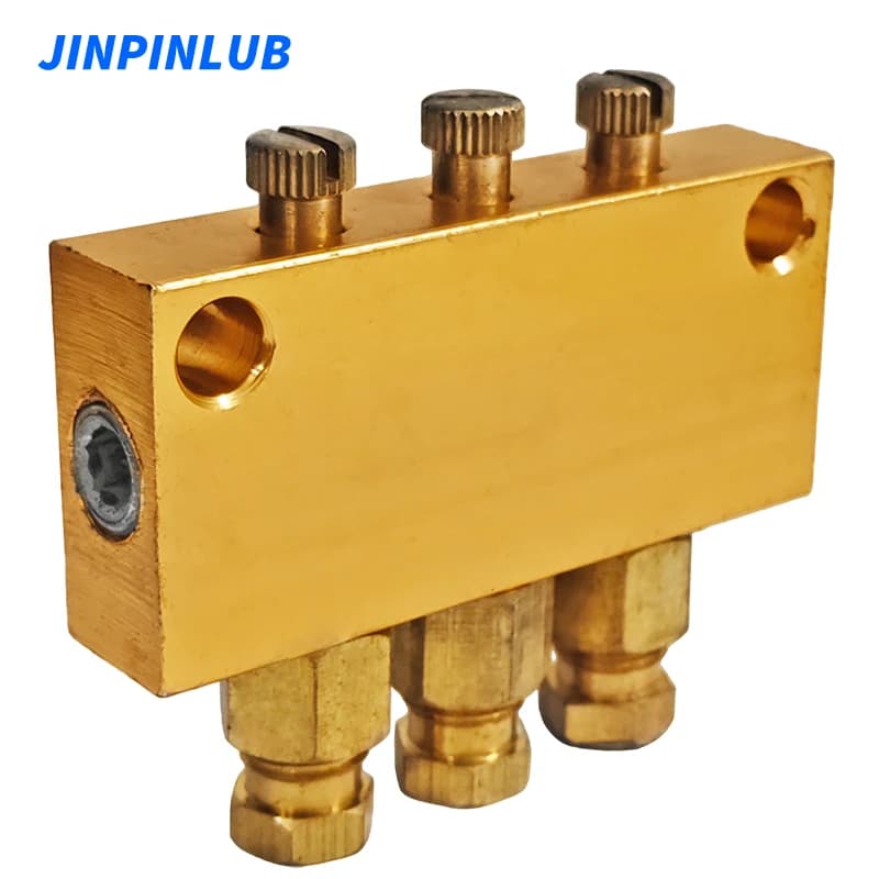 JINPINLUB Type B-3 brass adjustable dispenser with 3-way injector for resistance lubrication circuit