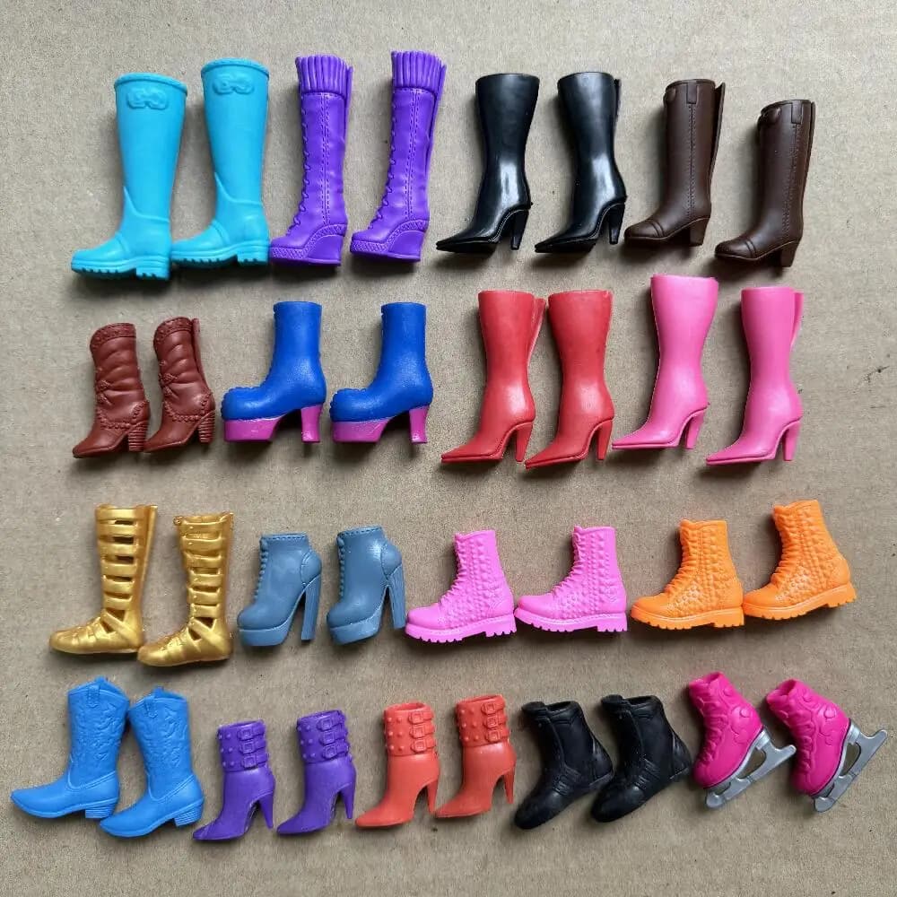 1/6 Scarpe da bambola originali Stivali con tacco alto Pantofole per ragazza Spogliatoio per bambole Accessori per bambole fai da te per piedi di bambola universali da 30 cm