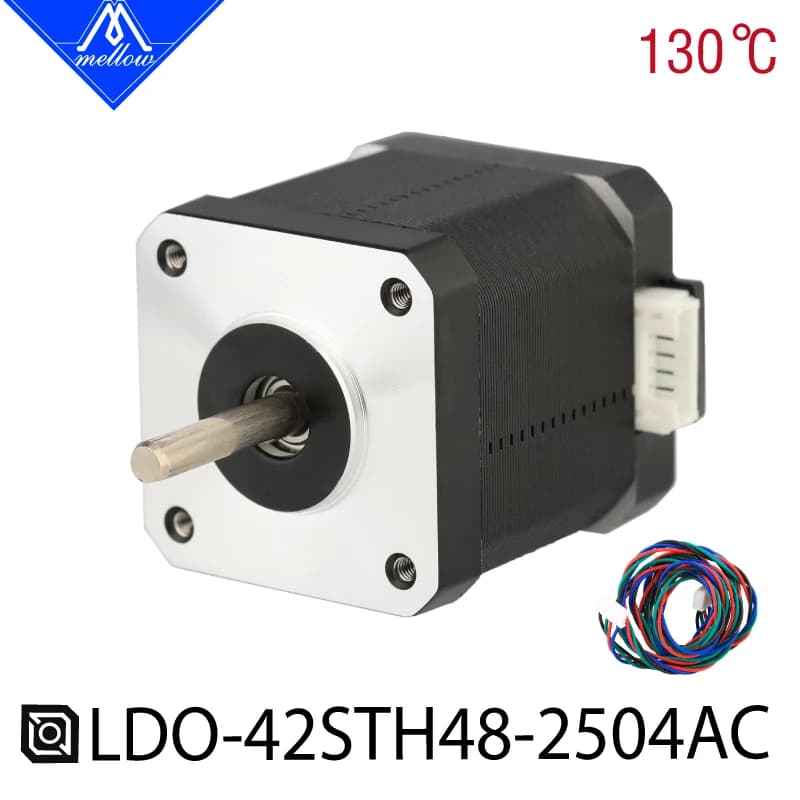 Mellow Motore passo-passo LDO 48MM Nema 17 ad alta temperatura LDO-42STH48-2504AC per parti della stampante 3D Voron Vcore3 BLV Ender 5 CoreXY