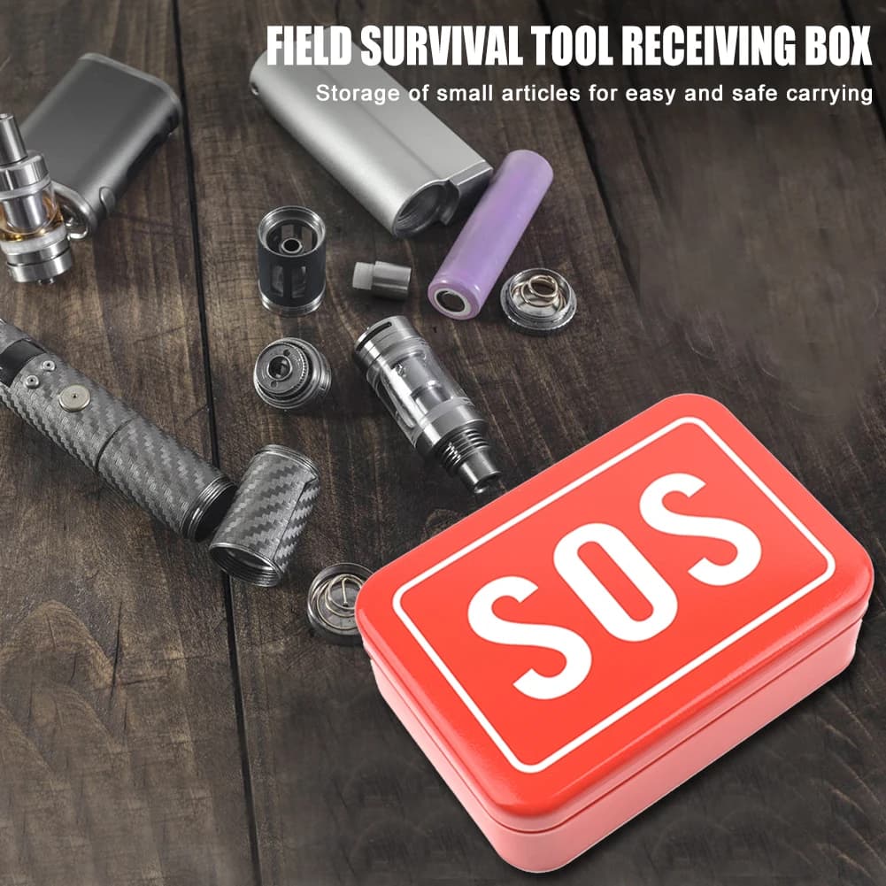 Mini Outdoor Storage Container Portable Iron Medical First Aid Organizer Practical Hiking Accessory