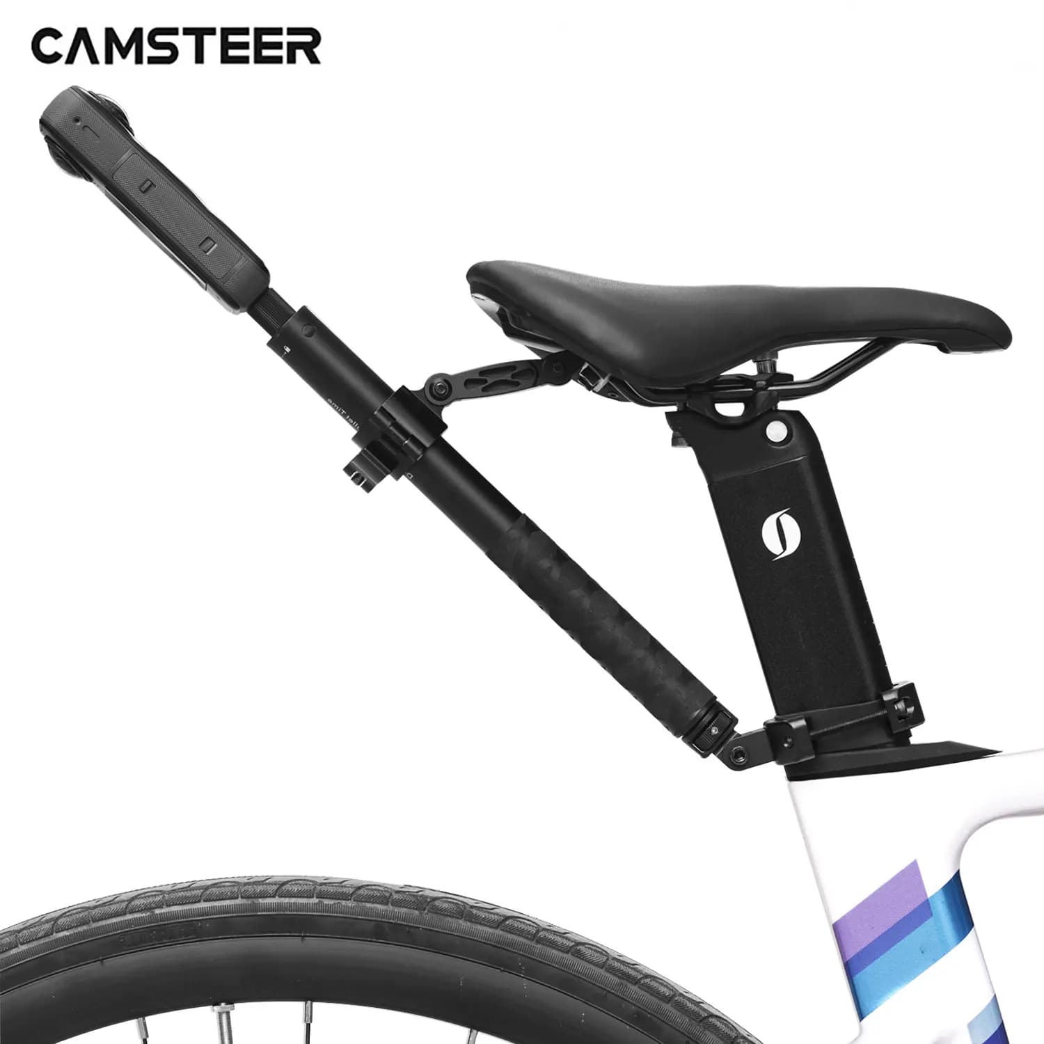 Camsteer Premium Sedile postale per bicicletta Supporto per visualizzazione di terze persone per GoPro Max2 Hero 13 12 Insta360 X5 X4 X3 Ace Pro2 DJI Osmo360 Fotocamere