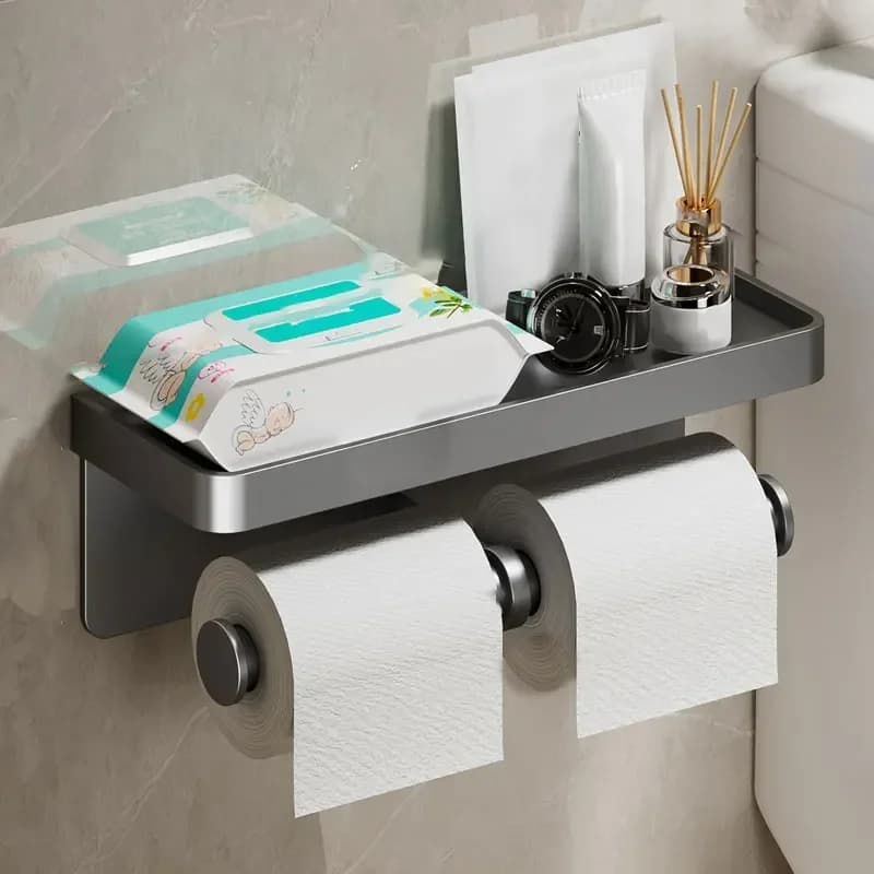 Portarotolo in lega di alluminio Portarotolo di carta igienica a parete Portarotolo da cucina per bagno senza foratura