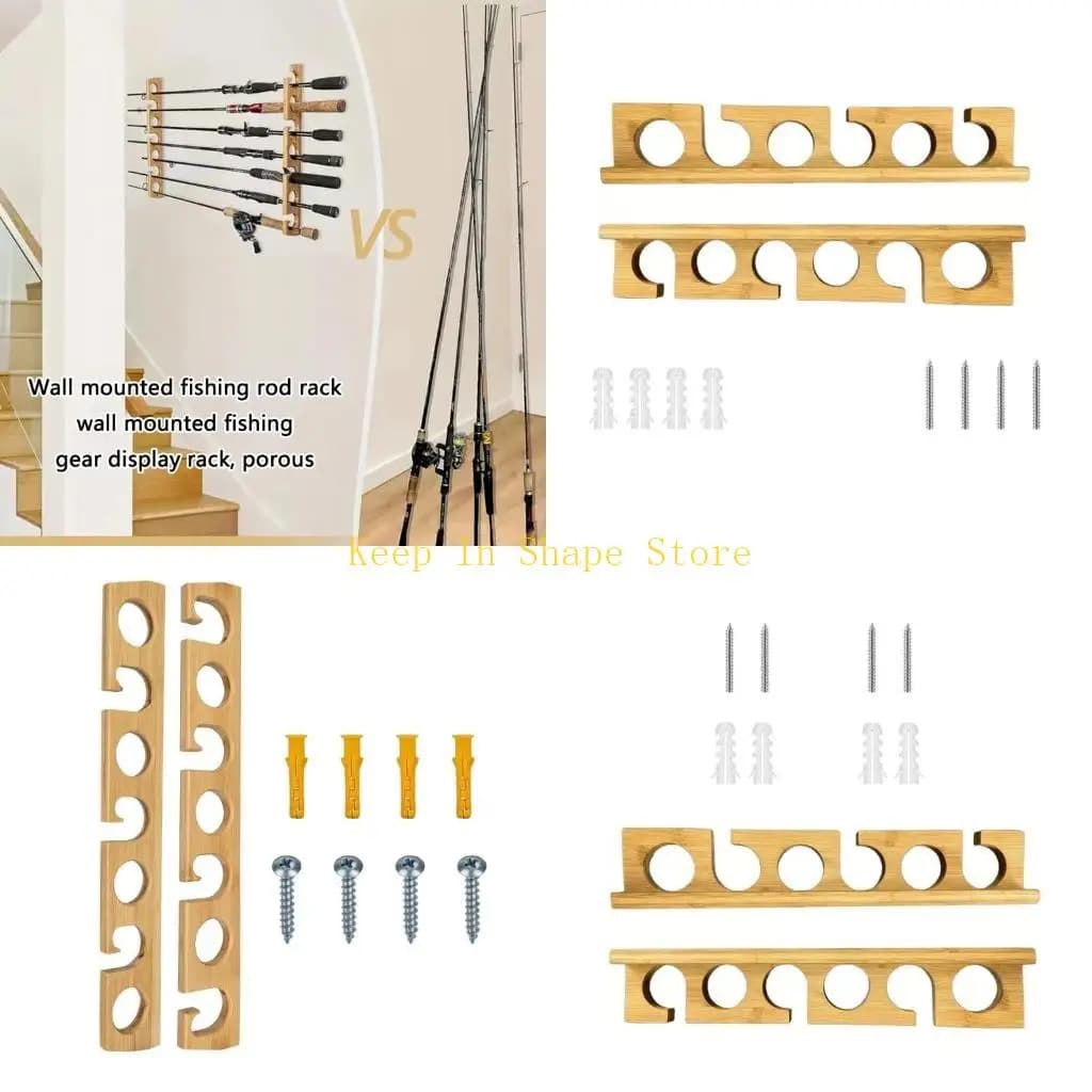 U1JC Storage Organizers Fishing Rod Rack Holder for Garage Cabin Wall Ceiling Mount