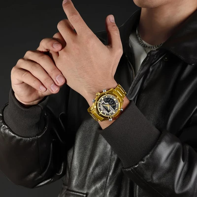 Orologi da uomo di marca NAVIFORCE Orologio da polso con allarme cronografo al quarzo in acciaio inossidabile di moda di lusso per sport maschile resistente all'acqua