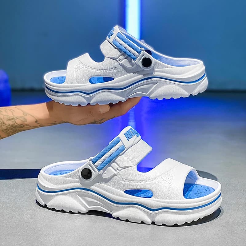Cool Touch Men Summer Slippers Fresh Feel Anti Slip Sole Daily Campus Walking and Leisure Relax Footwear