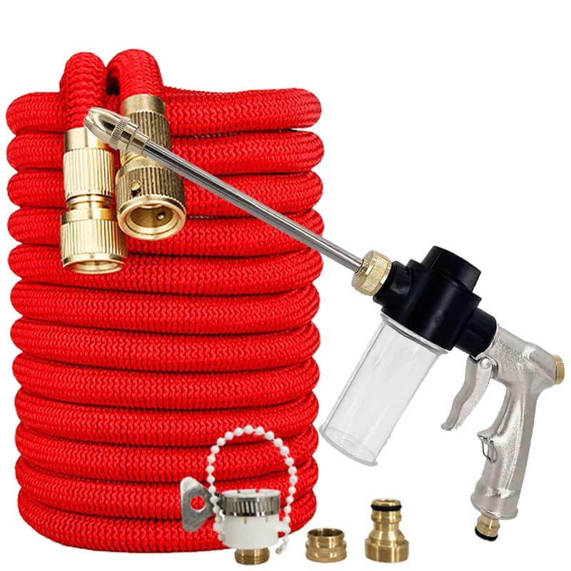 New Expandable Magic Hose, Metal High-Pressure Foam Gun, Multi-Function, Suitable For Garden Irrigation And Car Washing Tools