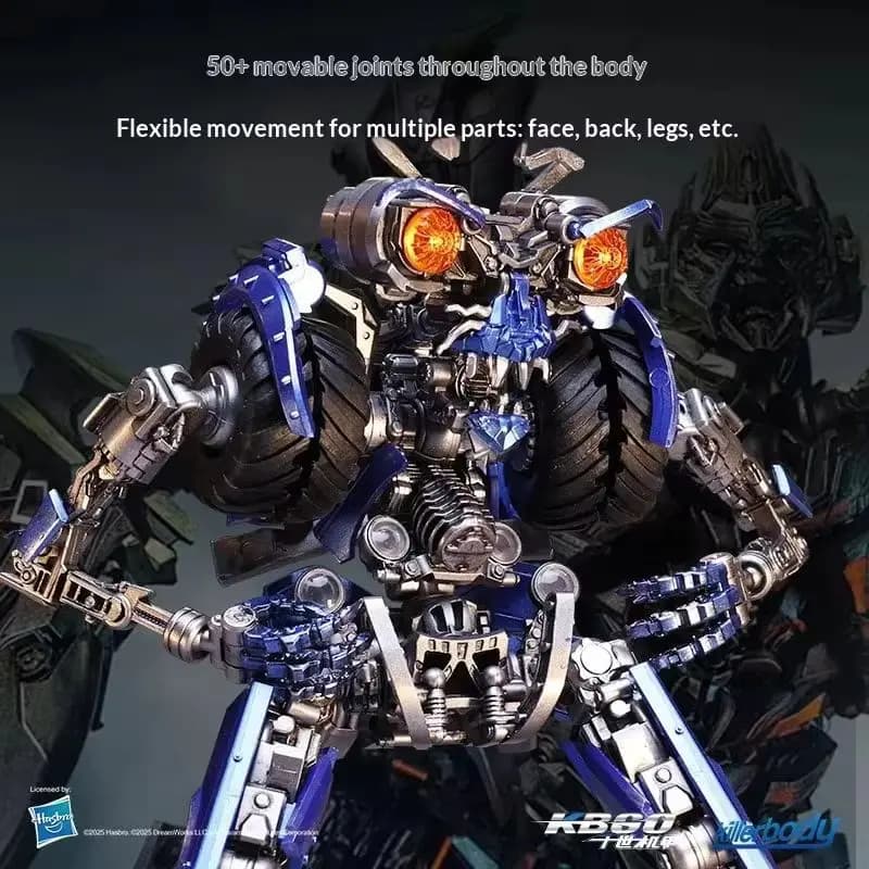 Action Figure Transformers Wheelie di Killerbody, Edizione Universal Studios, con Luci LED Arancioni negli Occhi, Modellino da Collezione, Regalo per i Fan