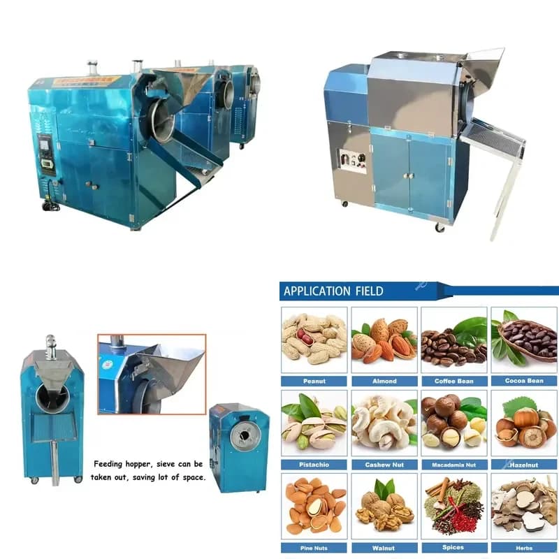 2026 Industrial Electric Stainless Steel Rotary Roasting Grain Corn Dried Fruit Spice Bean Sunflower Seed Nut Nut Roaster