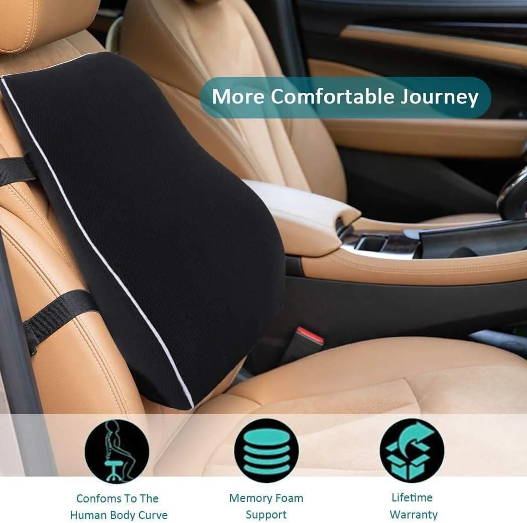 Cuscino di supporto lombare Memory Foam Cuscino per seggiolino auto Allevia il mal di schiena Morbido e confortevole per l'auto da ufficio