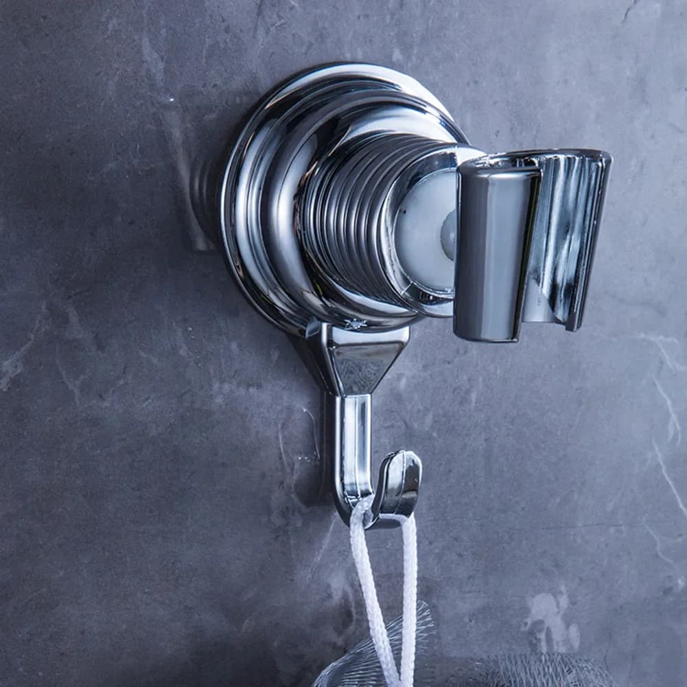 Portautensili Ventosa con gancio 1 pz Materiale ABS regolato per staffe di montaggio per bagno Soffione ugello doccia