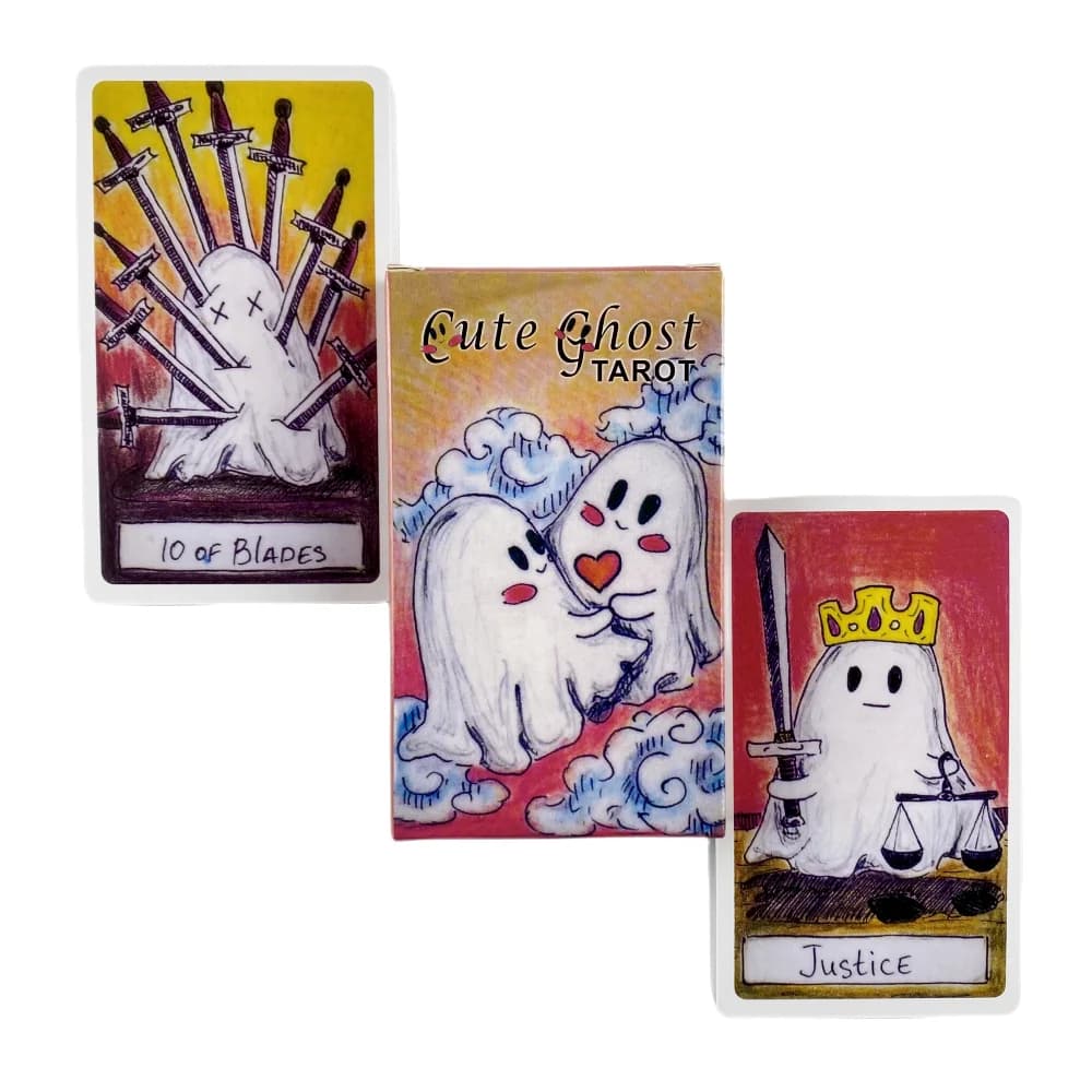 Mazzo di Tarocchi Fantasma Carino, 78 Carte, Gioco da Tavolo per Divinazione e Intrattenimento, Ideale per Feste di Compleanno