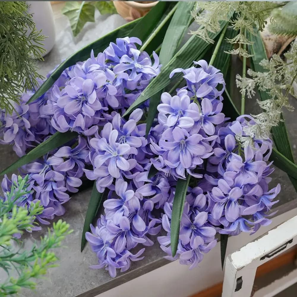 New Pink Artificial Hyacinth Flowers Floral Display Decorative Artificial Faux Plants Simulation Fake Silk Flower Home Decor