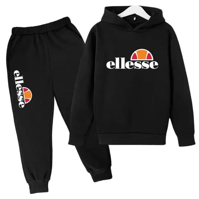 Cappotto + pantaloni per ragazzi e ragazze Set sportivo casual 3-12 anni Felpa con cappuccio di marca per bambini