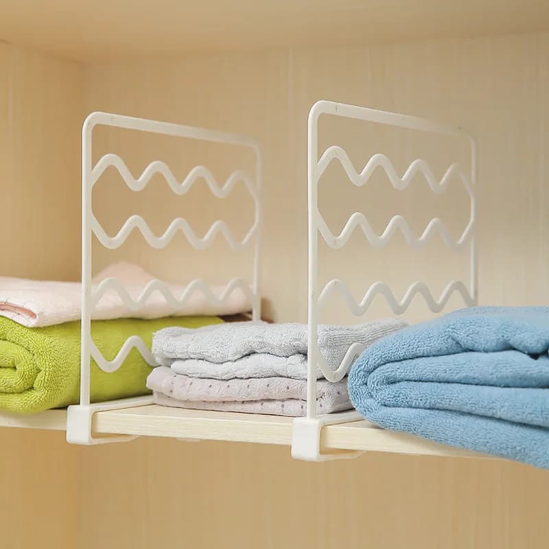 1/2 pezzi divisori per scaffali per armadio domestico divisori per vestiti organizzatore scaffali divisori per guardaroba scaffalature in filo metallico accessori per la casa