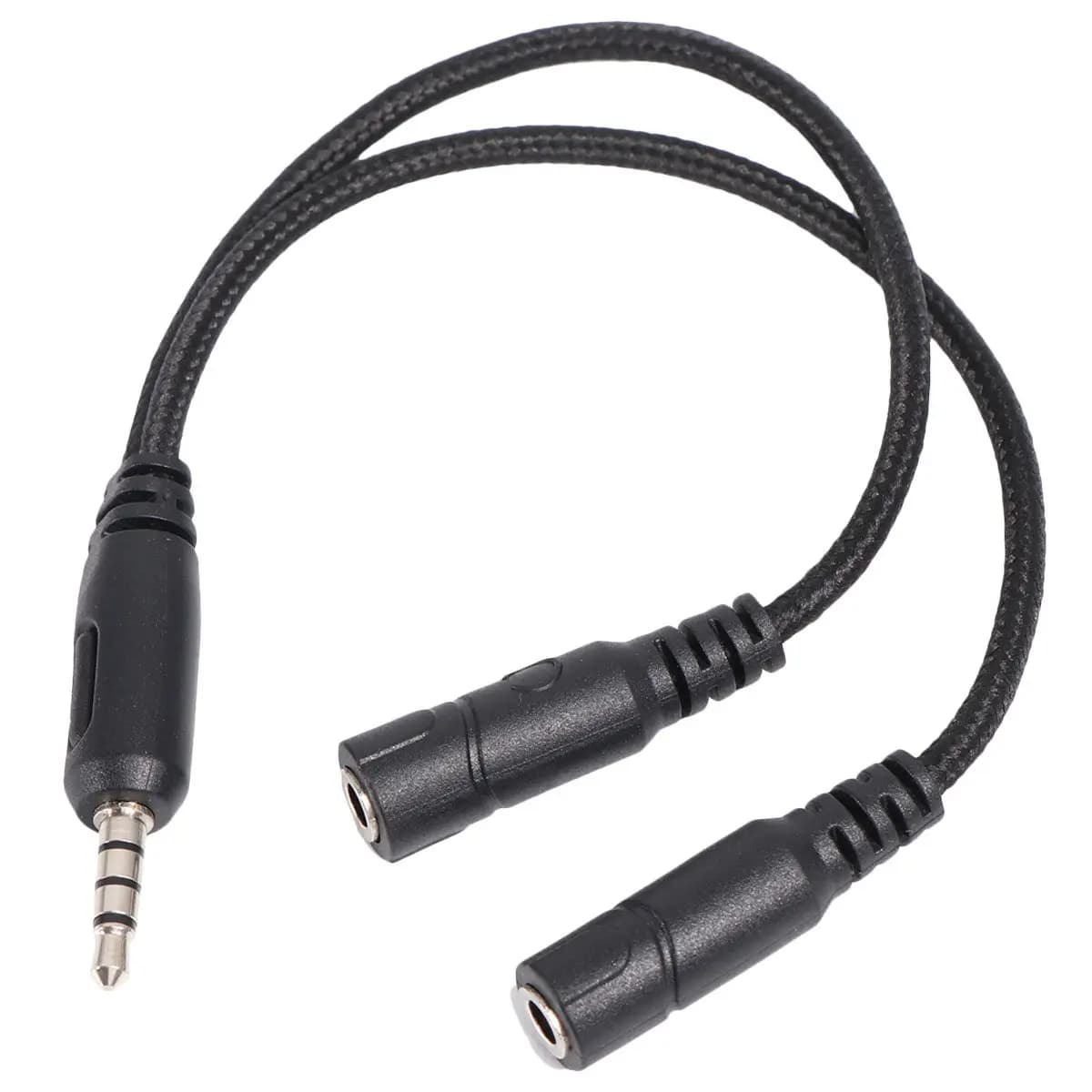 Splitter Audio Cable 2 in 1 from 3.5mm, Y Adapter from Double Male to Single Female for Microphone and Gaming Headphones
