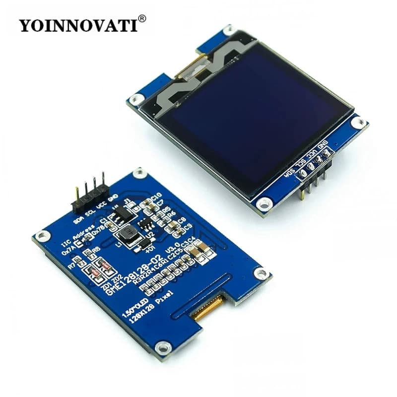 NEW 1.5 Inch 1.5" 128x128 OLED Shield Screen Module SH1107 Driver IIC 4 Pins White for Raspberry Pi for STM32 for Arduino