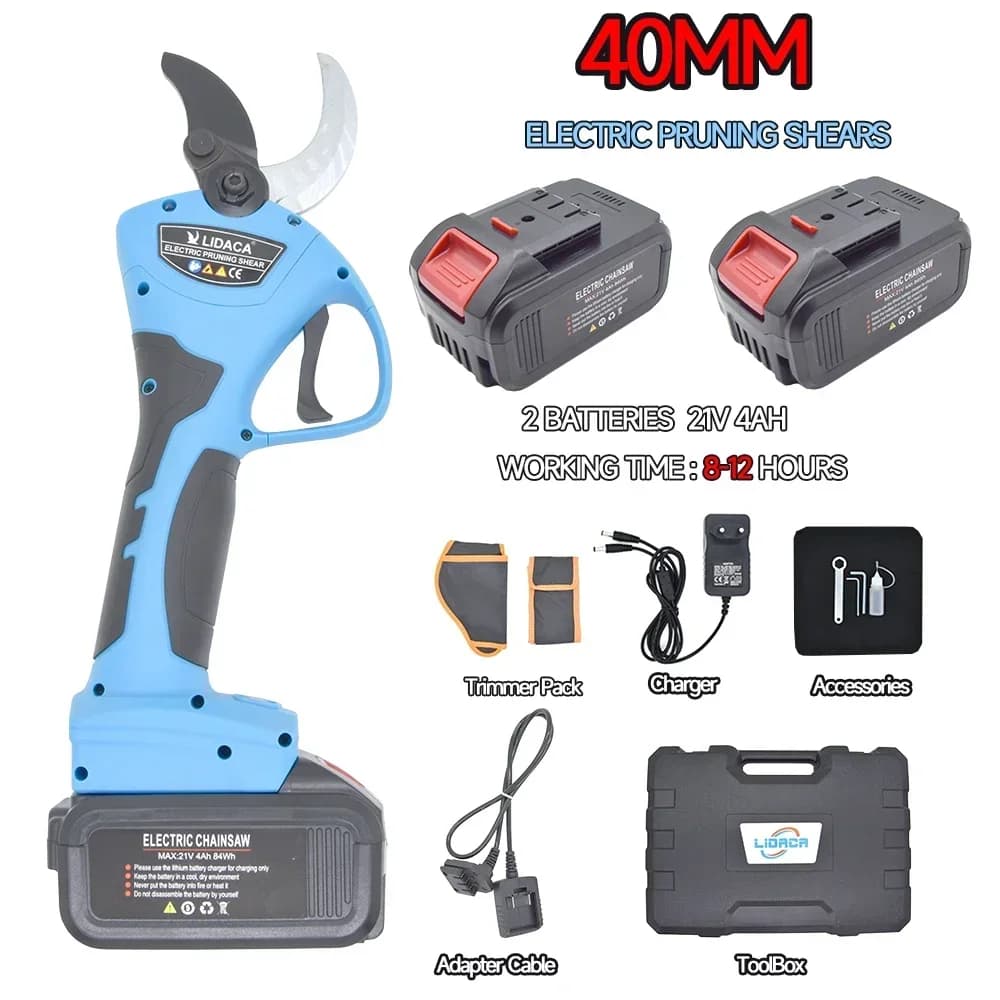 21V 4AH 40mm Cordless scissors Progressive for pruning efficient scissors Bonsai branches of electric trees LIDACA-8605L