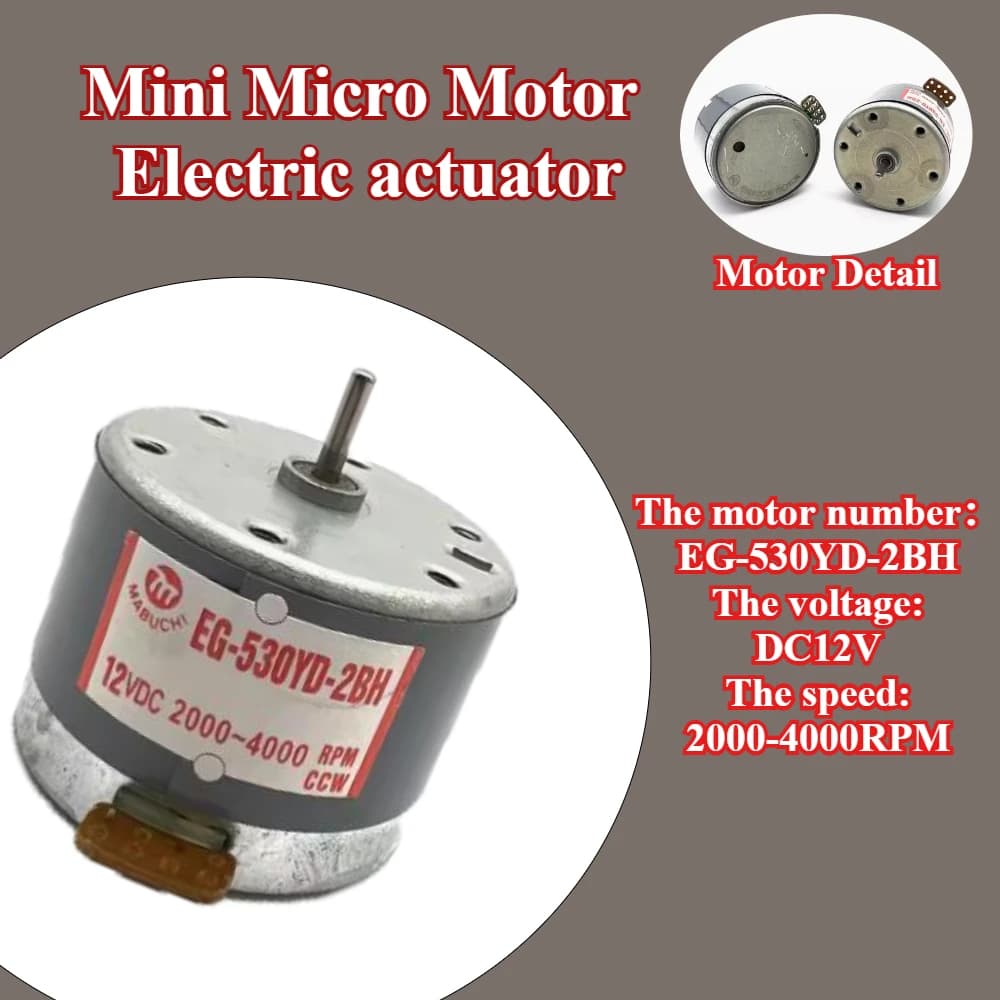 4PCS EG-530YD-2BH 12V DC 2000-4000RPM Mini Micro Motor Electric actuator for Cassette Tape Deck Audio recorder Accessories DIY
