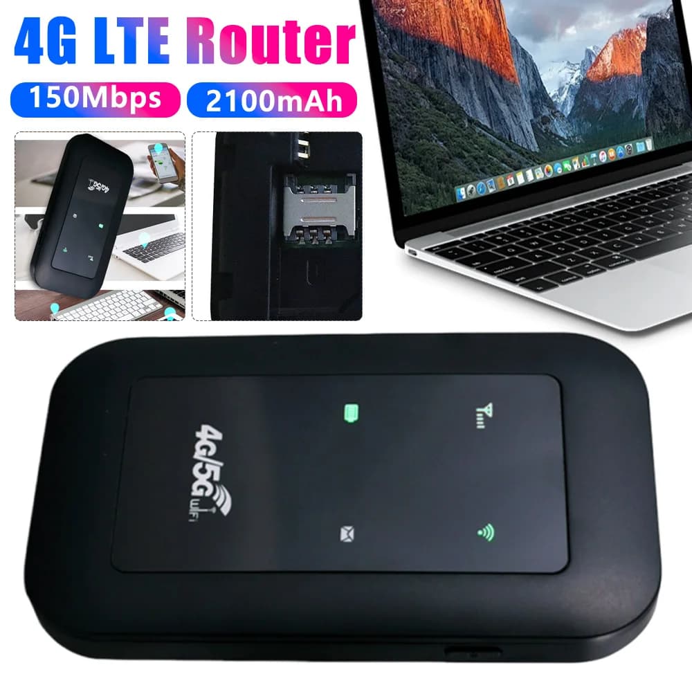 Router 4G LTE, Ripetitore WiFi, Router Wireless Tascabile, Amplificatore di Segnale, Espansore di Rete, Hotspot Mobile con Slot per Scheda SIM