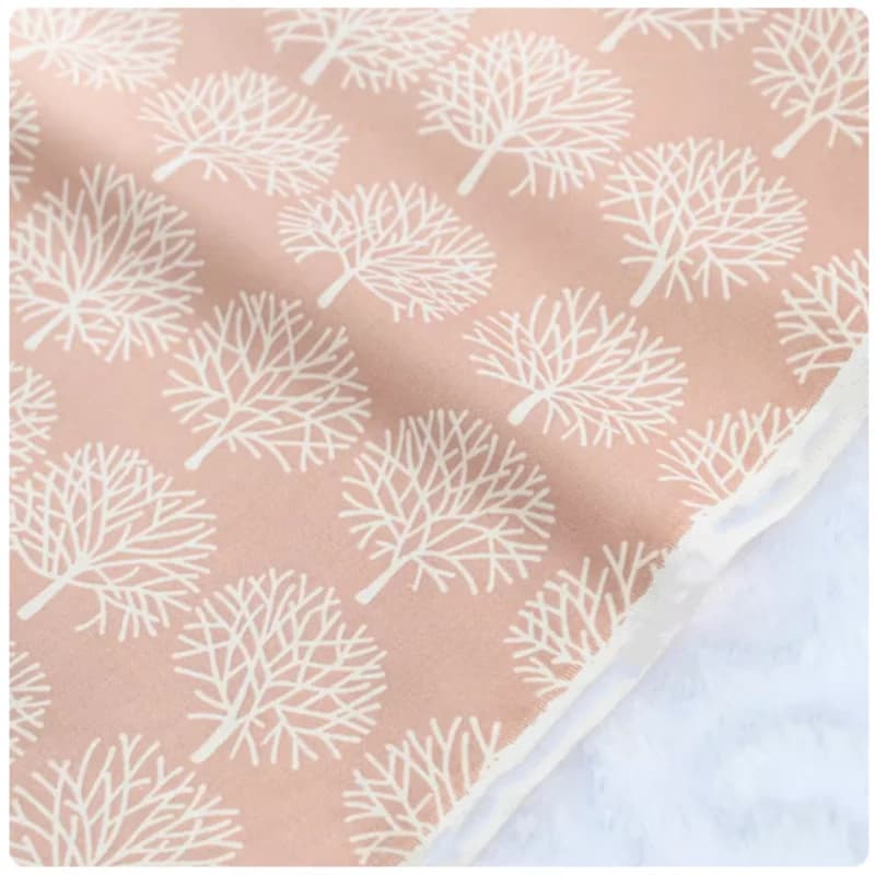 Tessuto semplice in puro cotone con stampa di alberi della serie Forest, materiale di stoffa per indumenti fatti a mano per borse fai da te, CR-182