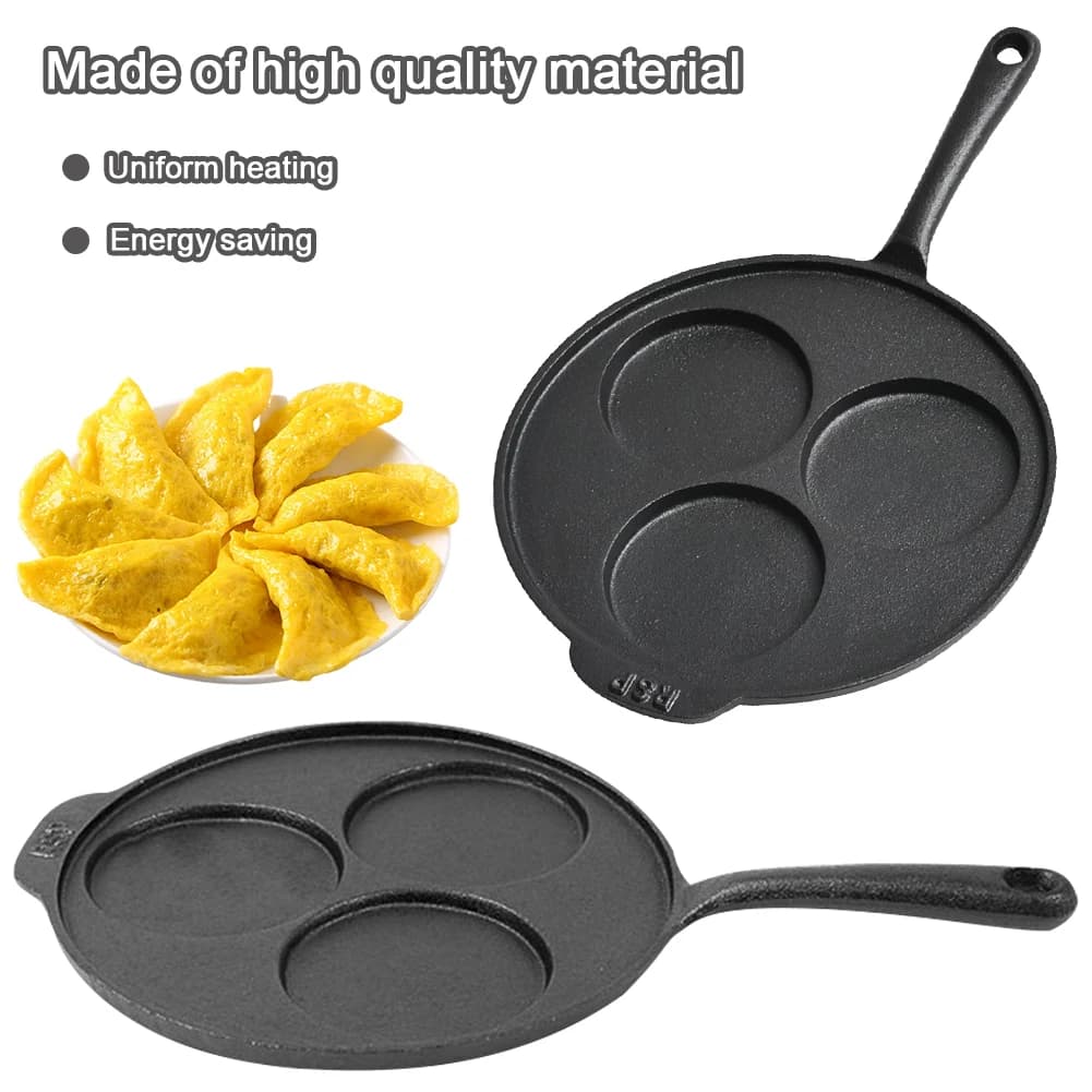 9 inch bowl cast iron eggs pan for frying 3 cups for gas stoves and induction cookware