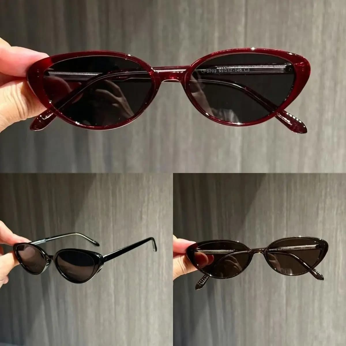 Retro Women's Oval Frame Cat Eye Sunglasses New Women High-End And UV Resistant Black Sun Glasses Women Men Eyewear