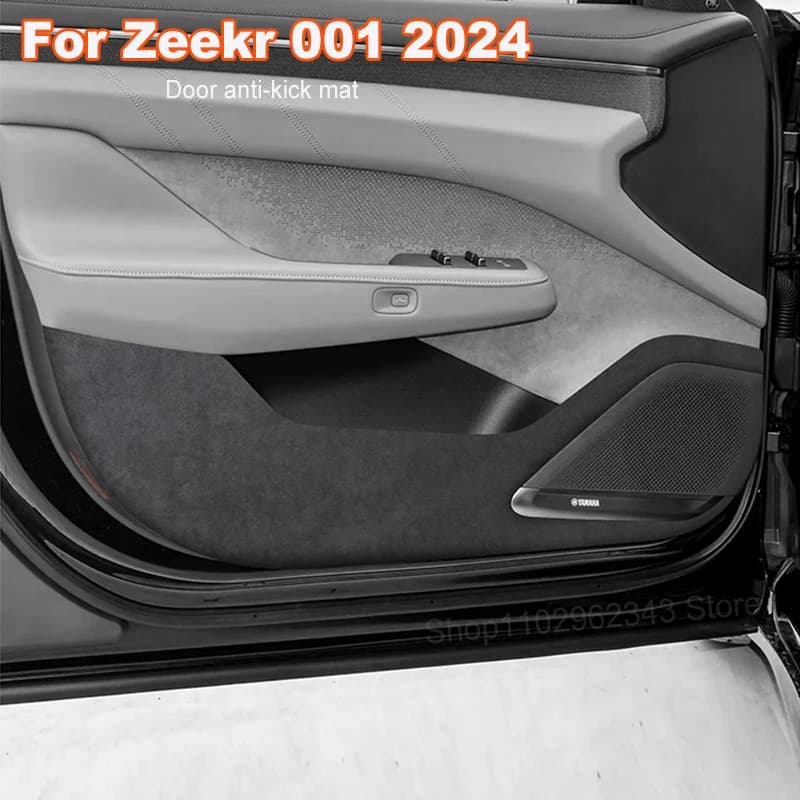 For ZEEKR 001 2024 Soft Suede Car Door Anti-kick Mat Doorsill Strip Protective Mat Door Interior Protection Accessories