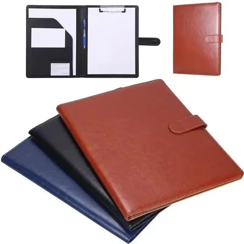 Cartella portablocco in pelle A4 Padfolio Cartella di file per curriculum aziendale Padfolio Portablocco Intervista Conferenza Documento File Organizer