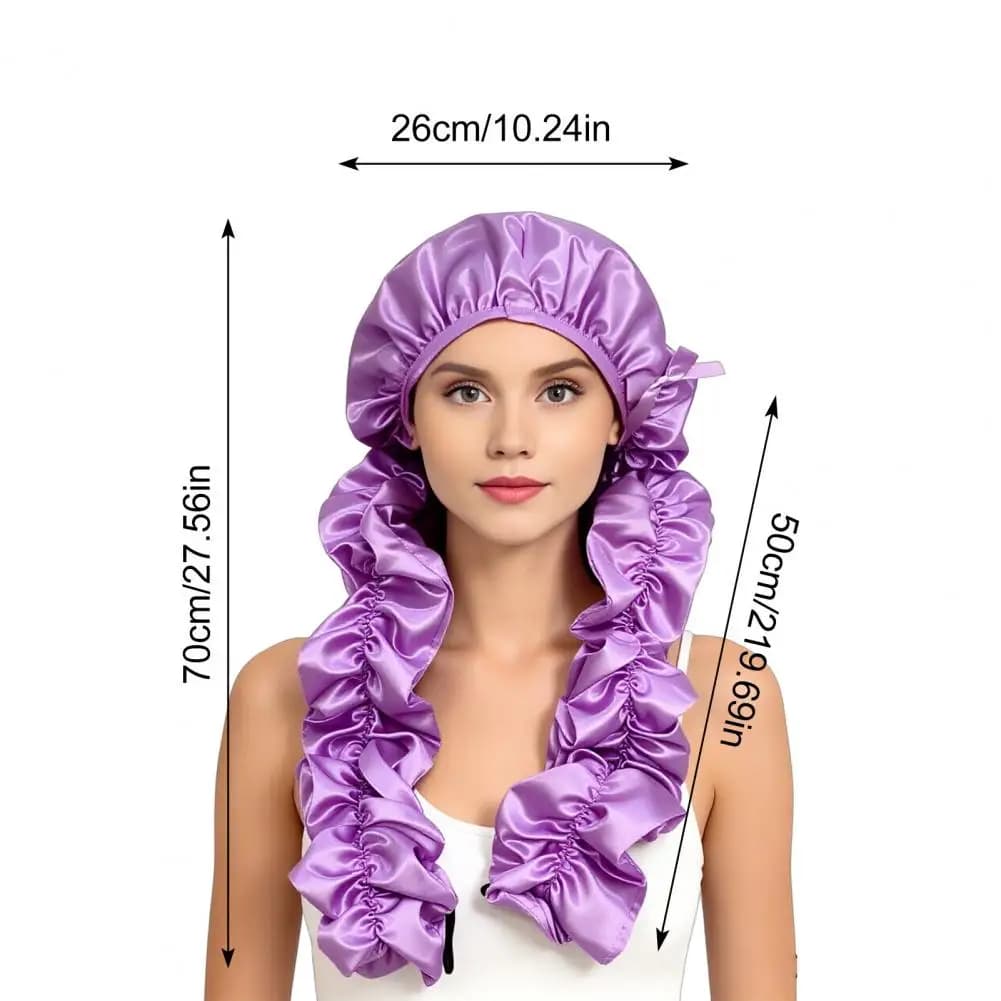 Hat for Ricciare i Capelli 70 cm in Raso Liscio e Traspirante, for Treccine e Ricci, Night Head for Women with Long Hair