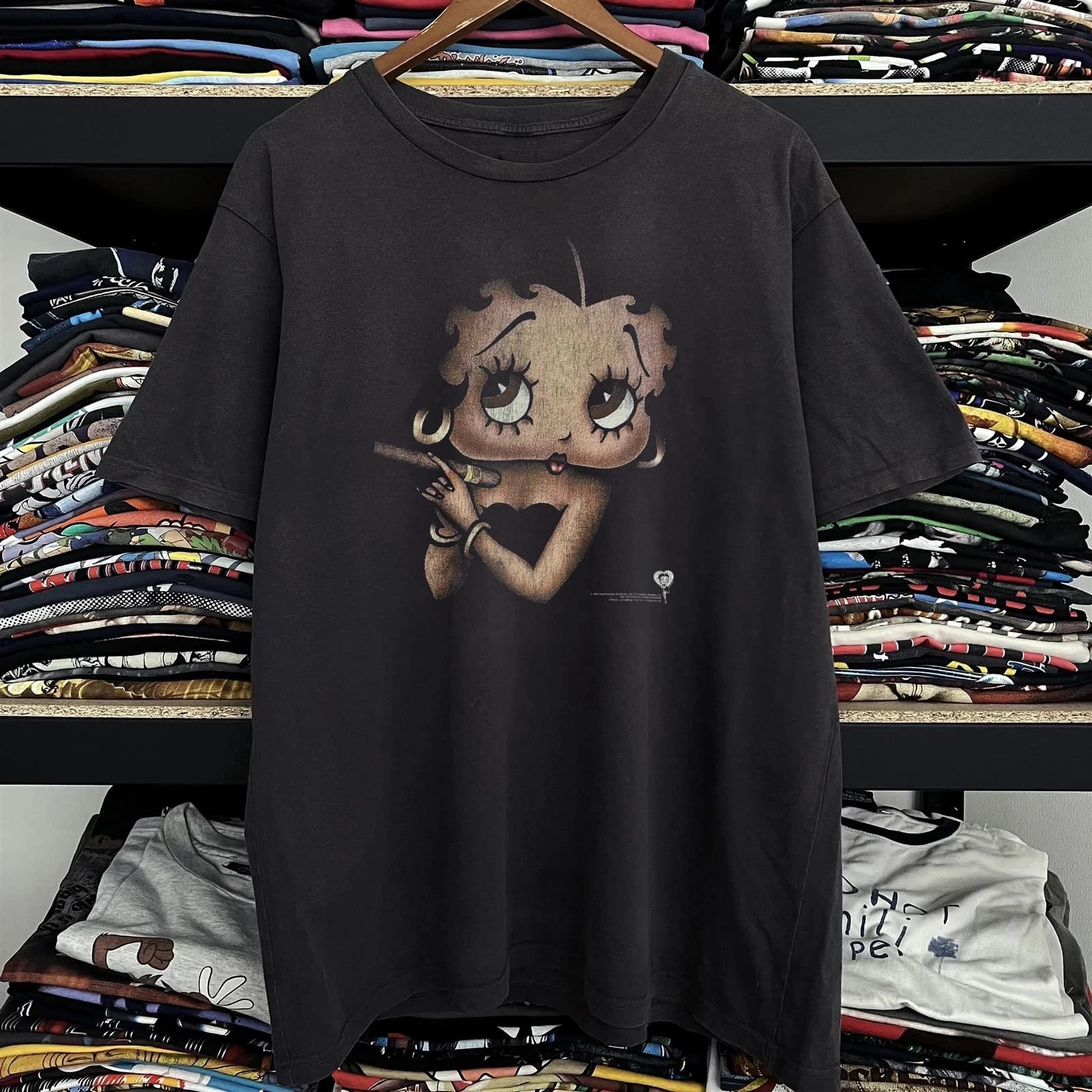 Betty Boop Washed T-Shirt Black Mens T Shirts