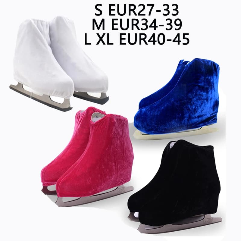 Un paio di pattinaggio su ghiaccio scarpe da pattinaggio di figura copertura in velluto pattini a rotelle anti sporco flanella elastica anti molatura per bambini adulti