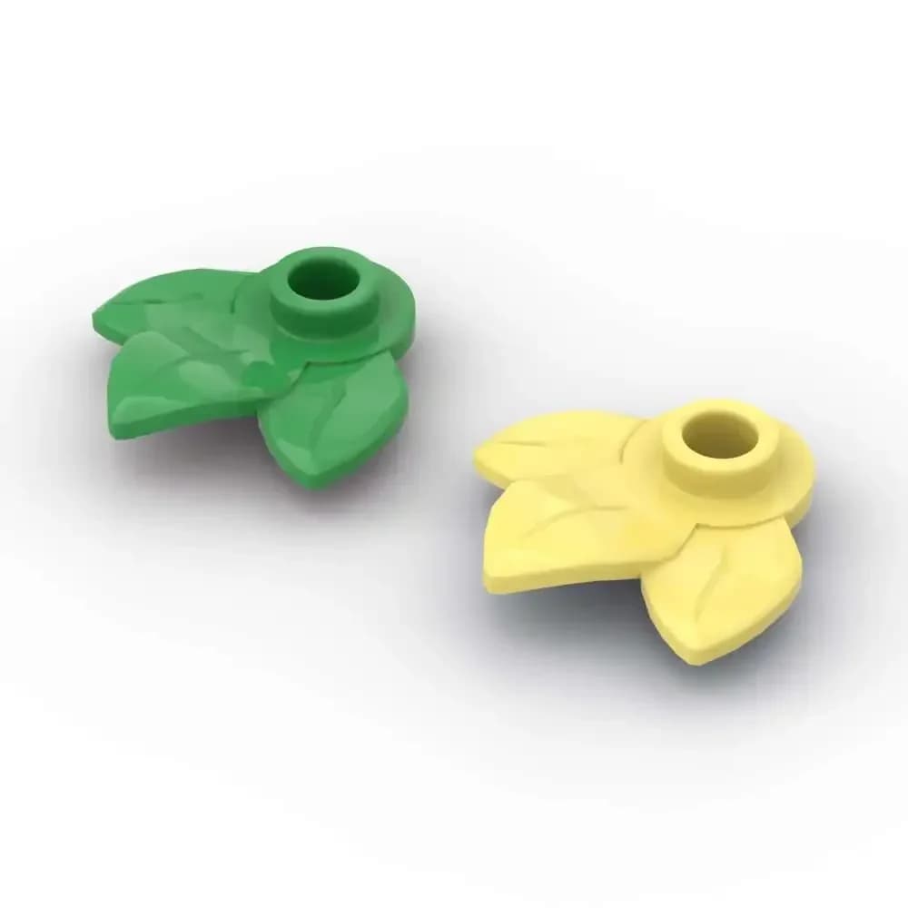 MOC 10PCS Part Bricks 32607 Round 1x1 Plant Plate Building Blocks Set With 3 Leaves Particle DIY Puzzle Toys Birthday Kids Gifts